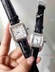 High Replica Cartier Santos-Dumont de Quartz Watches Diamond-set Brown Leather Band (3)_th.jpg